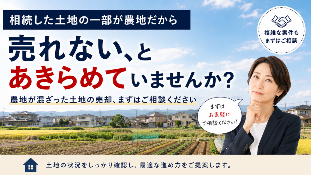 相続した土地の一部が農地だから売れない、とあきらめていませんか?